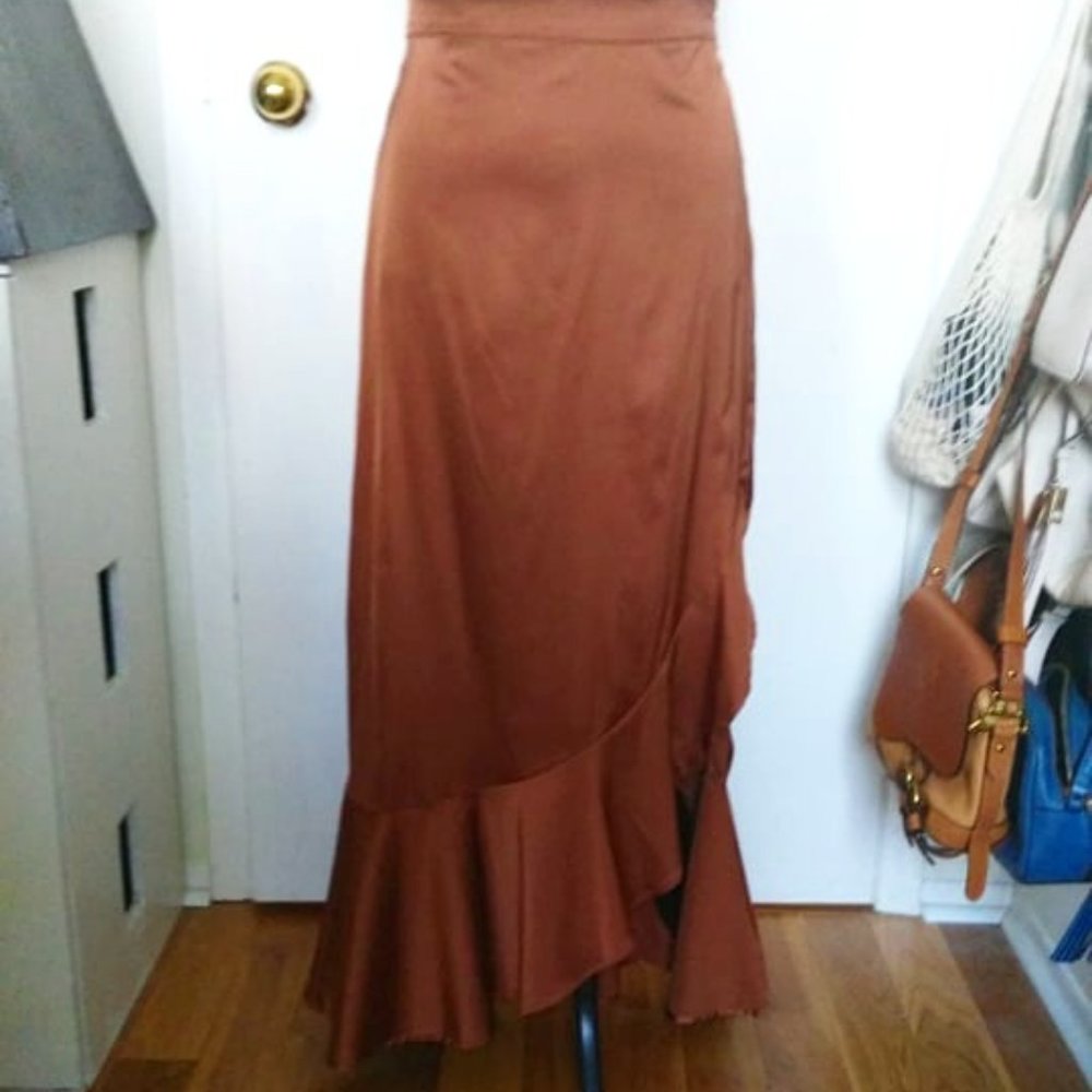 Lock and Key silk maxi skirt